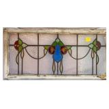 FRENCH ART NOUVEAU STAINED GLASS PANEL