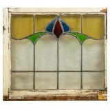 CONTINENTAL STAINED GLASS PANEL