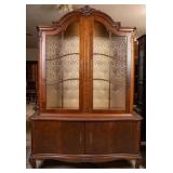 FRENCH CHIPPENDALE STYLE SEPRENTINE VITRINE