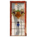 FRENCH ART NOUVEAU STAINED GLASS PANEL