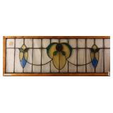 FRENCH ART NOUVEAU STAINED GLASS PANEL