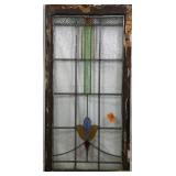 ANTIQUE CONTINENTAL STAINED GLASS PANEL