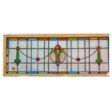 FRENCH ART NOUVEAU STAINED GLASS PANEL