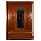 ENGLISH MAHOGANY MIRRORED WARDROBE