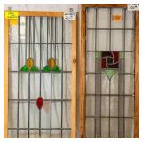 TWO IRISH STAINED GLASS PANELS