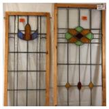 TWO CONTINENTAL ART DECO STAINED GLASS PANELS