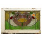 FRENCH ART NOUVEAU STAINED GLASS PANEL