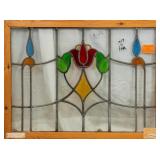 FRENCH ART NOUVEAU STAINED GLASS PANEL
