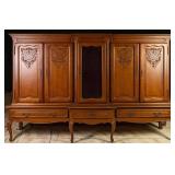MONUMENTAL FRENCH OAK VITRINE ARMOIRE