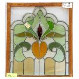 FRENCH ART NOUVEAU STAINED GLASS PANEL