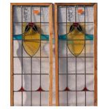 PAIR OF ANTIQUE CONTINENTAL STAINED GLASS PANELS