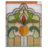 FRENCH ART NOUVEAU STAINED GLASS PANEL