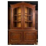 FRENCH CARVED OAK VITRINE