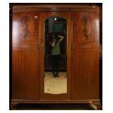 ENGLISH CHIPPENDALE STYLE TRIPLE ARMOIRE