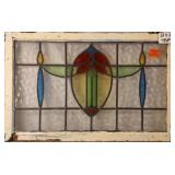 FRENCH ART NOUVEAU STAINED GLASS PANEL