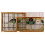 TWO ANTIQUE CONTINENTAL STAINED GLASS PANELS