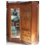 ENGLISH WALNUT CORNER WARDROBE