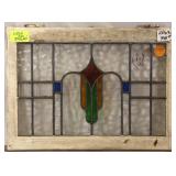 IRISH ART DECO STAINED GLASS PANEL