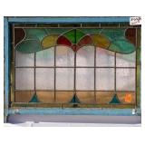 ANTIQUE ENGLISH STAINED GLASS PANEL