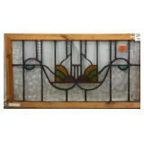ANTIQUE CONTINENTAL STAINED GLASS PANEL