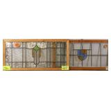 TWO ANTIQUE IRISH STAINED GLASS PANELS