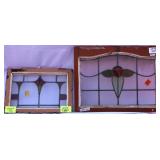 TWO ANTIQUE STAINED GLASS WINDOWS
