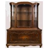 FRENCH BURL MAHOGANY VITRINE CABINET