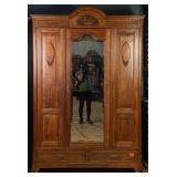 FRENCH ART NOUVEAU MIRRORED ARMOIRE