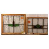 TWO ANTIQUE CONTINENTAL STAINED GLASS PANELS