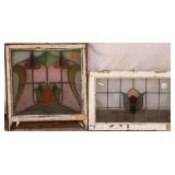 TWO ANTIQUE CONTINENTAL STAINED GLASS PANELS
