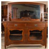 ENGLISH ART NOUVEAU MIRRORED BACK SERVER