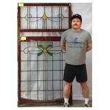 ANTIQUE IRISH STAINED GLASS PANEL