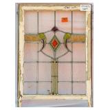 FRENCH ART DECO STAINED GLASS PANEL