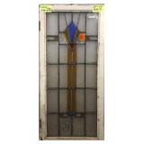 IRISH ART DECO STAINED GLASS PANEL