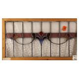 FRENCH ART NOUVEAU STAINED GLASS PANEL