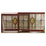 PAIR OF ANTIQUE CONTINENTAL STAINED GLASS PANELS