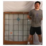 ANTIQUE CONTINENTAL STAINED GLASS PANEL