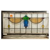 FRENCH ART NOUVEAU STAINED GLASS PANEL