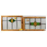 TWO CONTINENTAL ART DECO STAINED GLASS PANELS