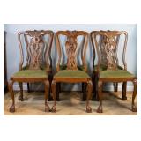 SET OF 6 19TH C. ENGLISH CHIPPENDALE STYLE OAK CHA