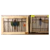 TWO ANTIQUE CONTINENTAL GLASS PANELS