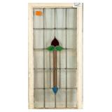 FRENCH ART NOUVEAU STAINED GLASS PANEL