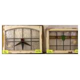 TWO ANTIQUE CONTINENTAL STAINED GLASS PANELS
