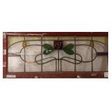 FRENCH ART NOUVEAU STAINED GLASS PANEL