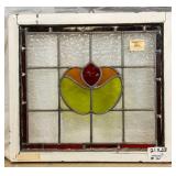 FRENCH ART NOUVEAU STAINED GLASS PANEL