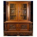 FRENCH RENAISSANCE STYLE STAINED GLASS VITRINE BOO