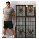 ANTIQUE IRISH STAINED GLASS PANEL