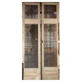 MONUMENTAL FRENCH ART DECO STAINED GLASS DOORS