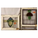 TWO ANTIQUE CONTINENTAL STAINED GLASS PANELS