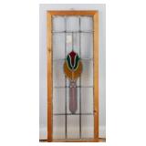 19TH C. ENGLISH STAINED LEADED GLASS PANEL